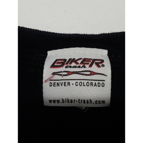 Biker Trash Colorado Graphic T shirt Black Footprints Feathers Mountain XL - Picture 11 of 12